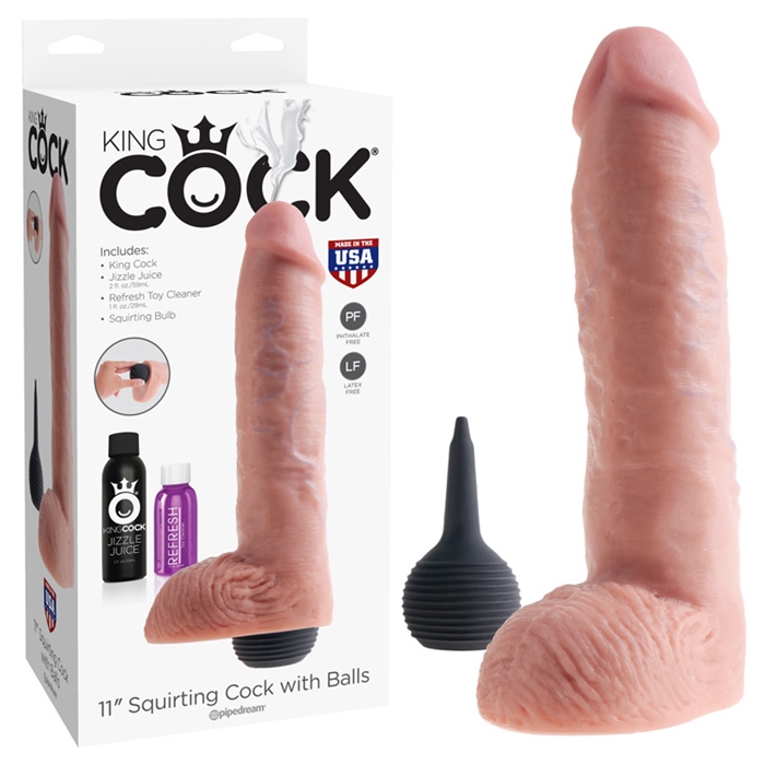 Picture of KING COCK 11" SQUIRTING COCK W/ BALLS FLESH