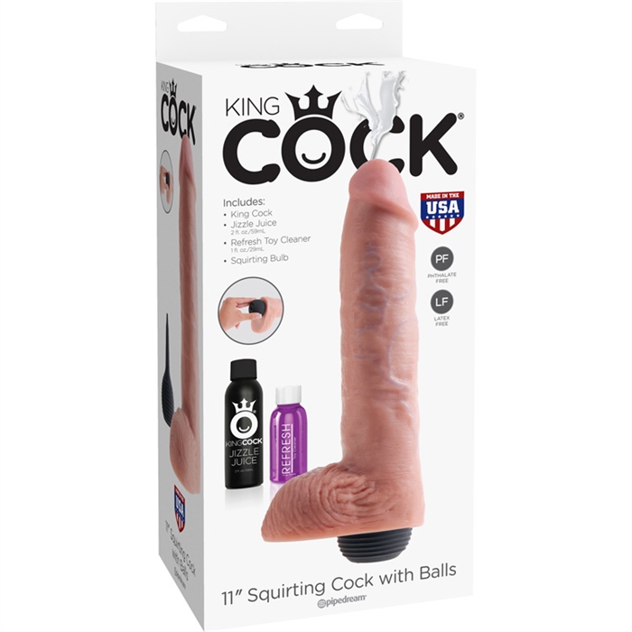 Picture of KING COCK 11" SQUIRTING COCK W/ BALLS FLESH