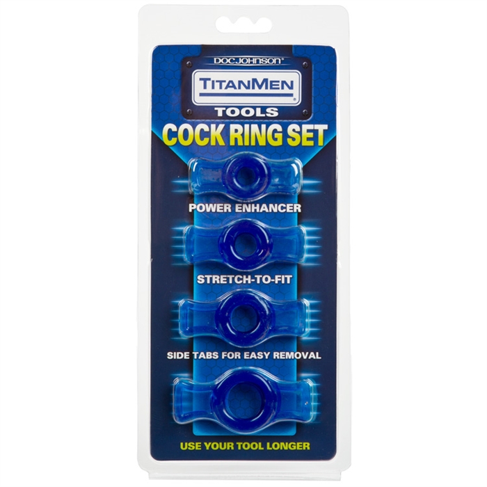 Picture of TITANMEN TOOLS COCK RING SET BLUE