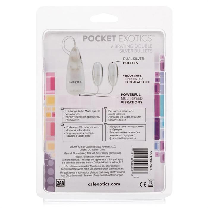 Picture of Pocket Exotics Vibrating Double Silver Bullets