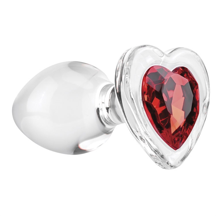 Picture of Red Heart Gem Glass Plug - Medium