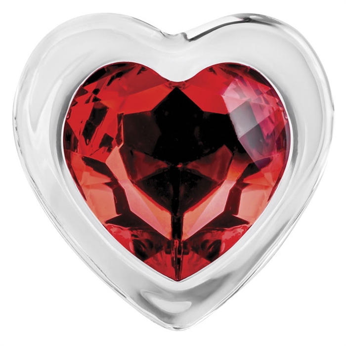 Picture of Red Heart Gem Glass Plug - Medium
