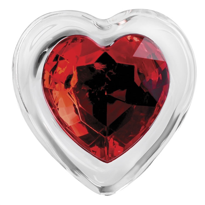 Picture of Red Heart Gem Glass Plug - Small