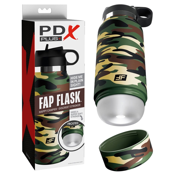 Picture of PDX Plus Fap Flask Happy Camper - Frosted/Camo
