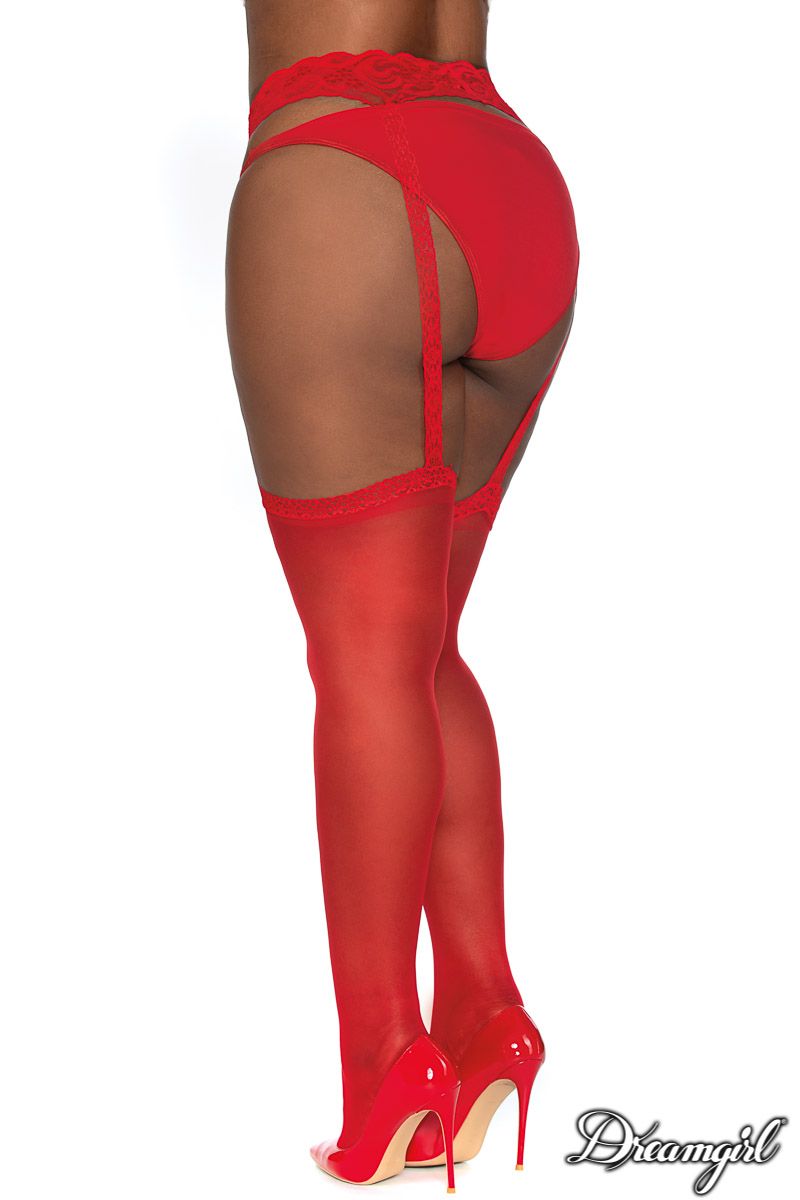 Picture of Hosiery, Pantyhose, Suspender Pantyhose, Red, QUEEN, -DG0013X