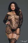 Picture of Lingerie, Bodystocking, Reversible Lace Garter Dress, Black, QUEEN, -DG0318X