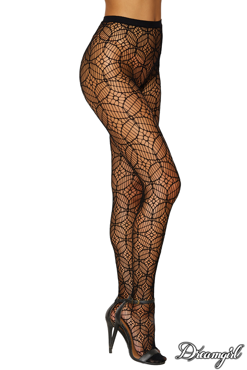 Picture of Hosiery, Pantyhose, Geometric Net Pantyhose, Black, O/S, -DG0400