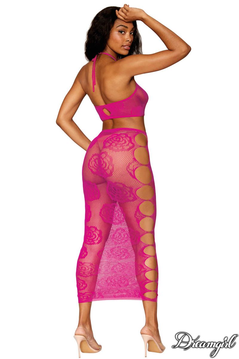 Picture of Lingerie, Bodystocking, Seamless Rose 2Pc, Magenta, O/S, -DG0485