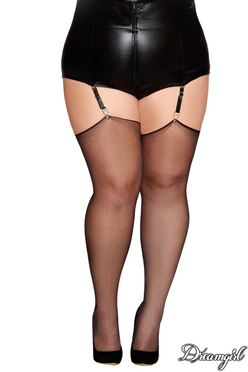 Picture of Hosiery, Thigh Hi, Backseam Thigh Hi, Black, QUEEN, -DG0492X