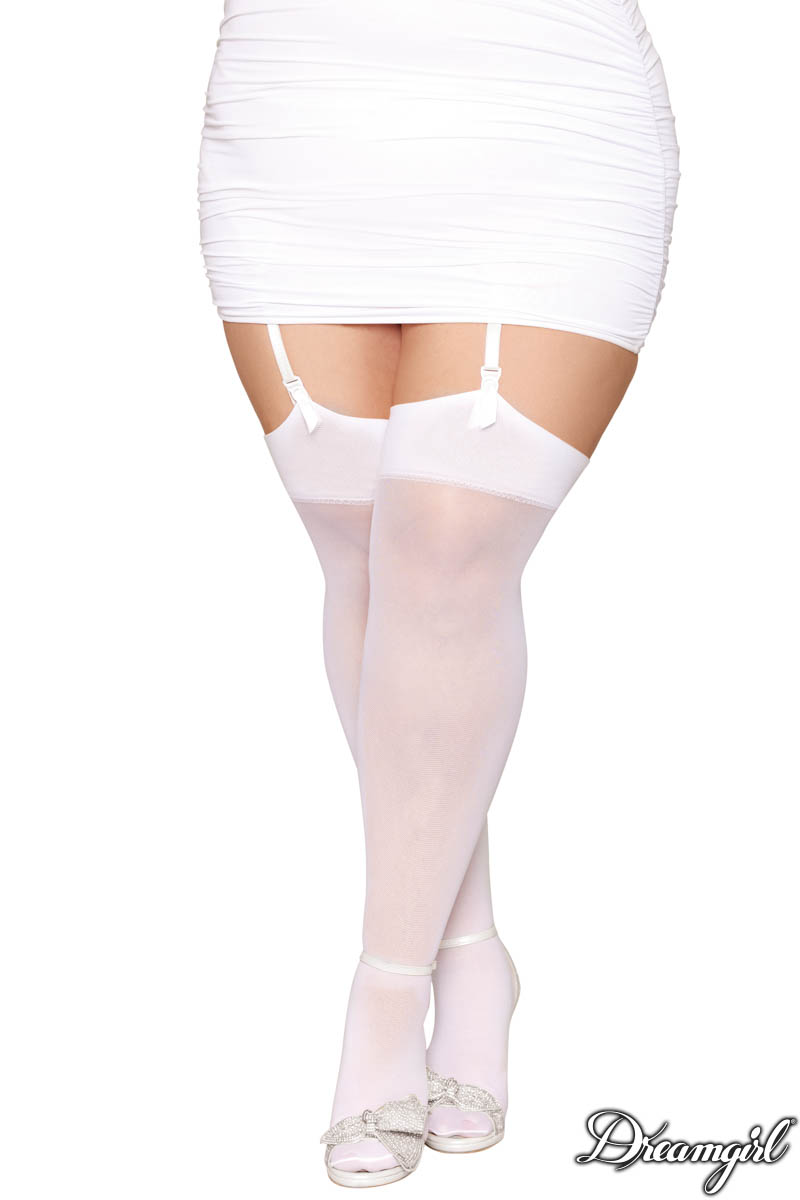 Picture of Hosiery, Thigh Hi, Bridal Backseam Thigh Hi, White, QUEEN, -DG0494X