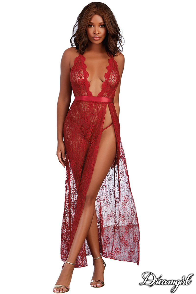 Picture of Lingerie, Gown, Lace Gown, Garnet, L, -DG10460