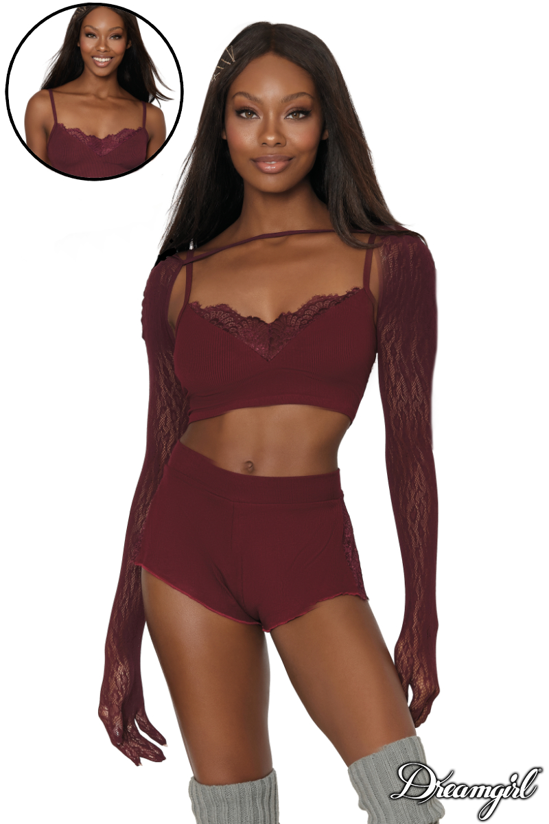 Picture of Lingerie, Sleepwear, 2Pc Sleep Set, Burgundy, L, -DG12791