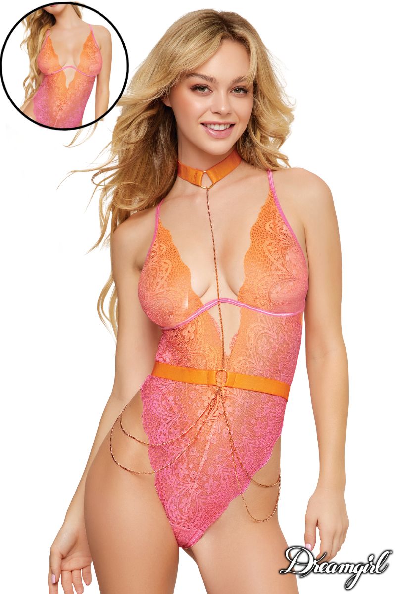 Picture of Lingerie, Teddy, Promo20-Ombré Teddy, Pink-Orange, L, -DG12980