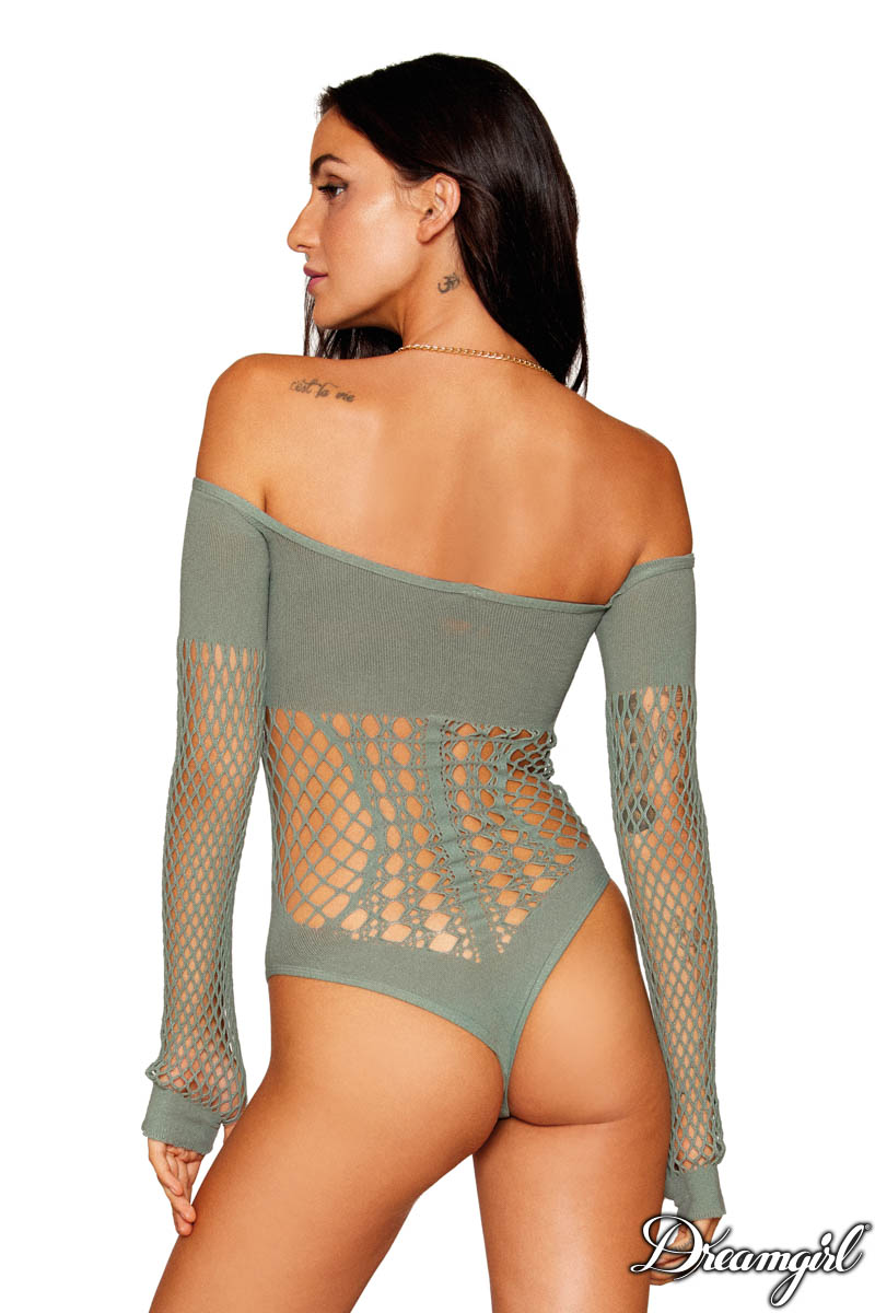 Picture of Lingerie, Teddy, Seamless Net Teddy, Sage Green, O/S, -DG13269