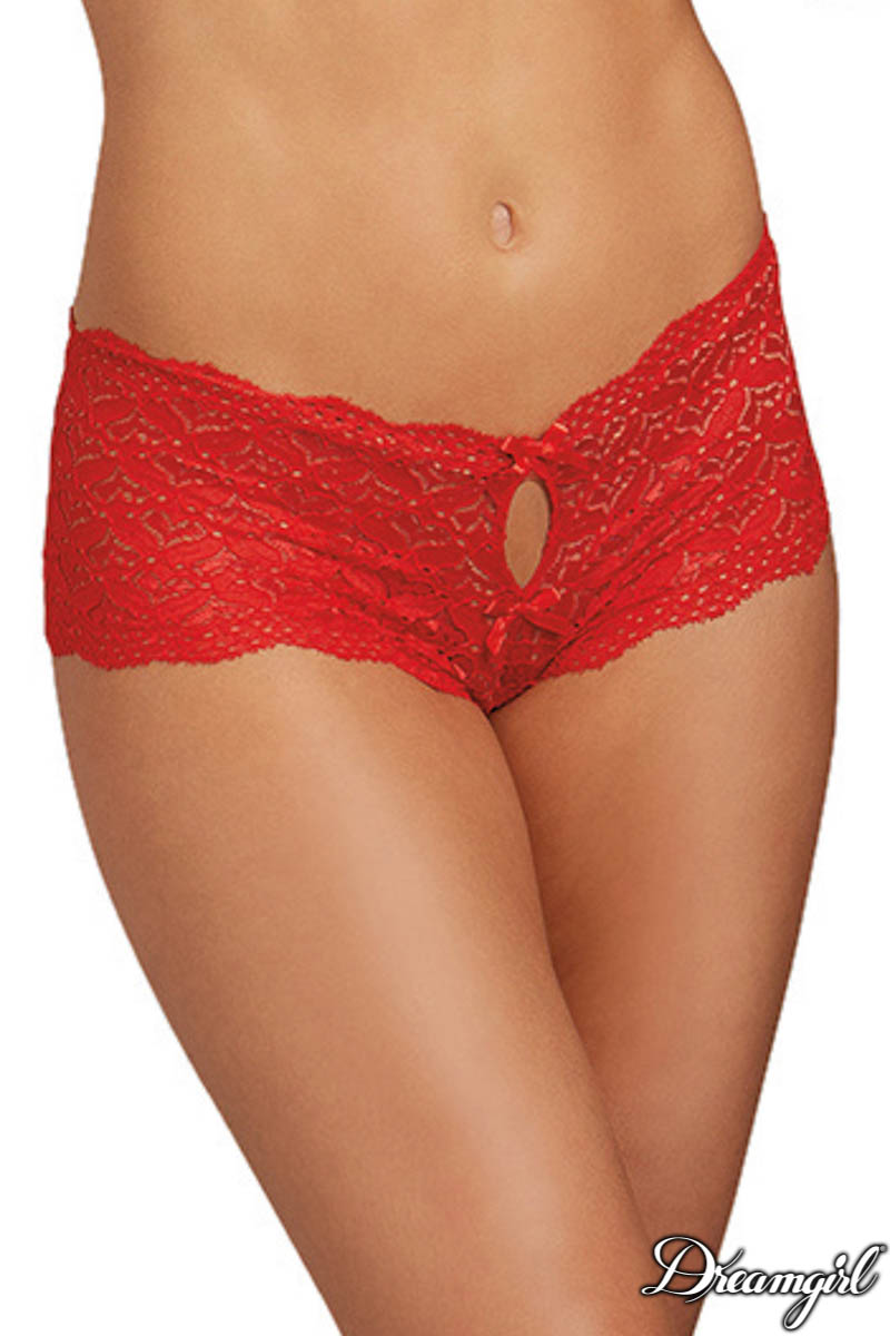 Picture of Lingerie, Panty, Heart Cutout Lace Panty, Red, L, -DG1442