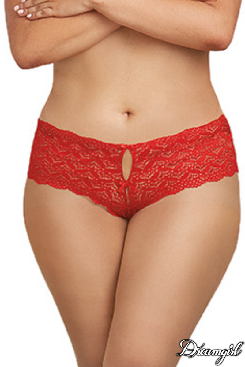 Picture of Lingerie, Panty, Heart Cutout Lace Panty, Red, 1X, -DG1442X