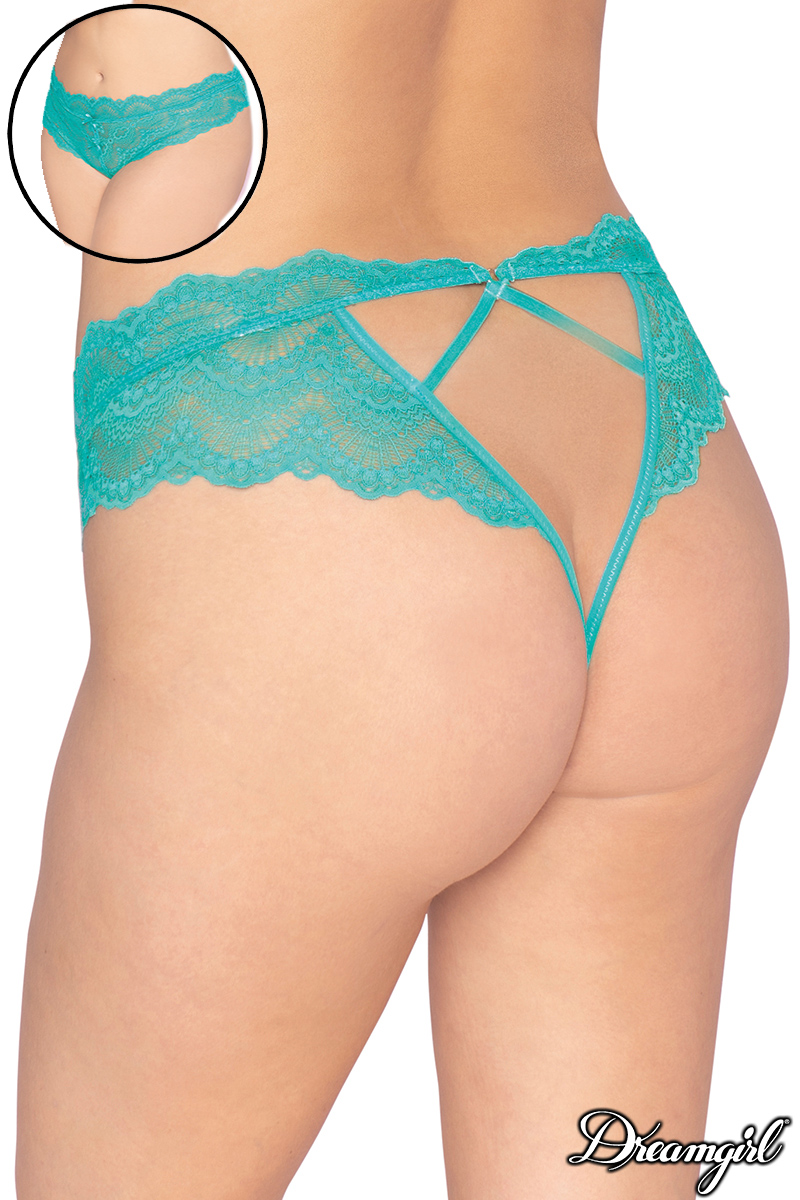 Picture of Lingerie, Panty, Strappy Back Panty, Aqua, 1X, -DG1468X