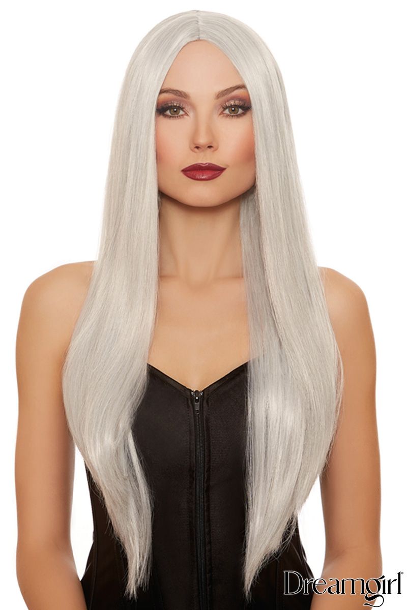 Picture of Accessorie, Wig, Adjustable Extra-Long Straight Wig, Grey-White, O/S, -DW11328