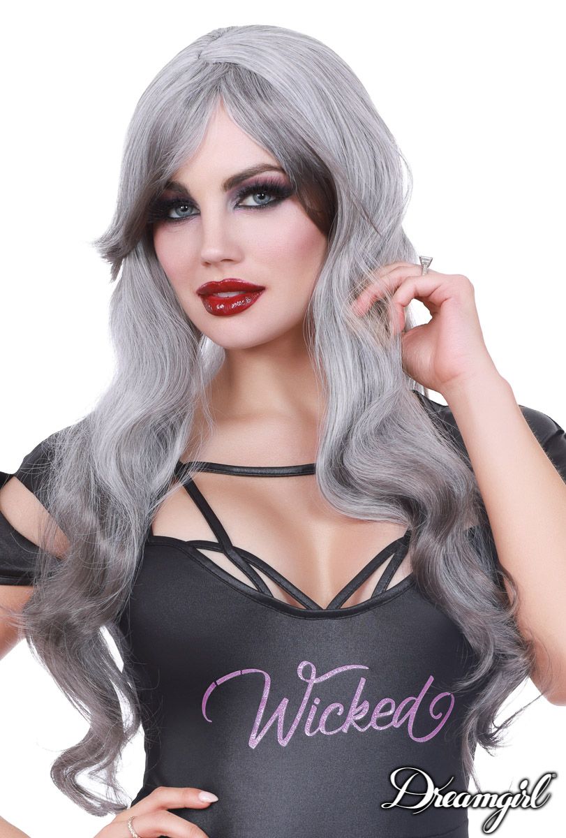 Picture of Accessorie, Wig, Long Wavy Wig With Faux Ombré, Grey-Dark Grey, O/S, -DW11685