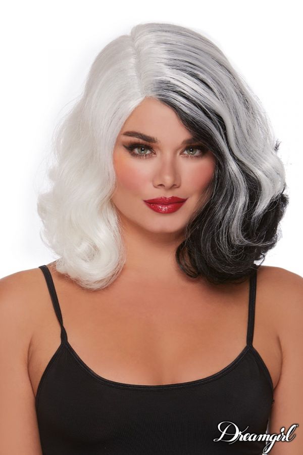 Picture of Accessorie, Wig, Split Hues Black Wig, Black-White, O/S, -DW12306