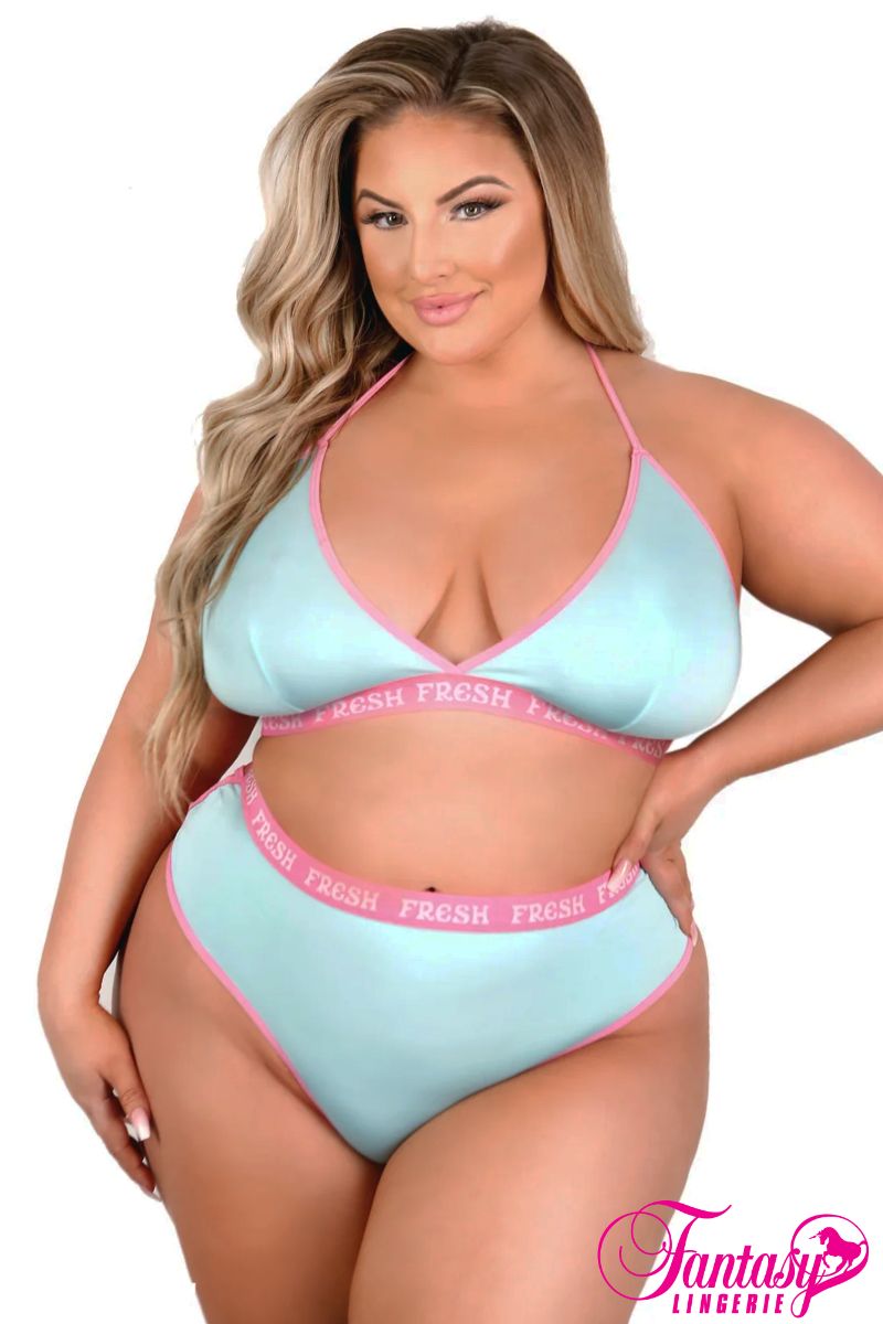 Picture of Lingerie, Multi Piece, 2Pc "Fresh", Blue-Pink, QUEEN, -FAAF964X