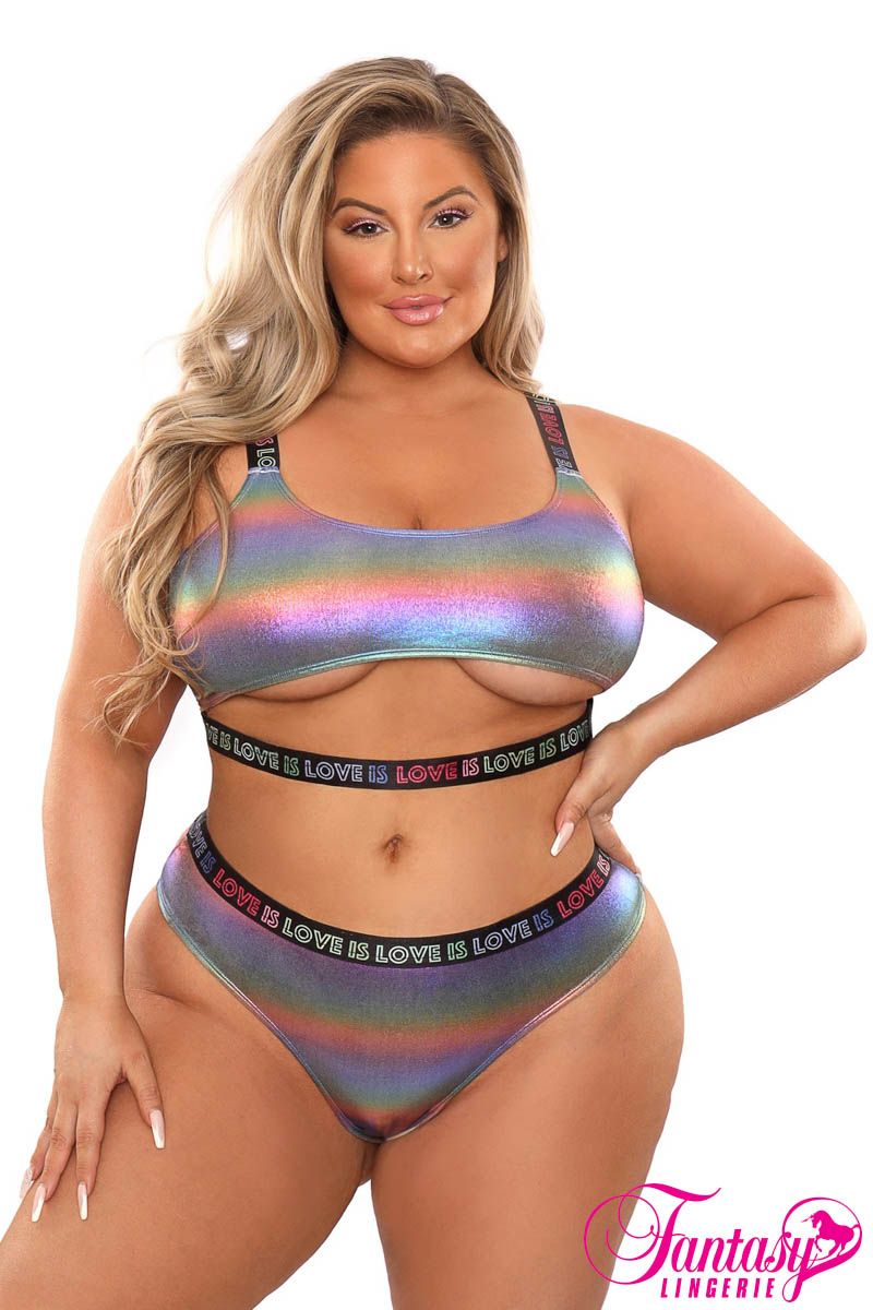 Picture of Lingerie, Multi Piece, Love Is Love 2Pc, Rainbow, QUEEN, -FAAF972X