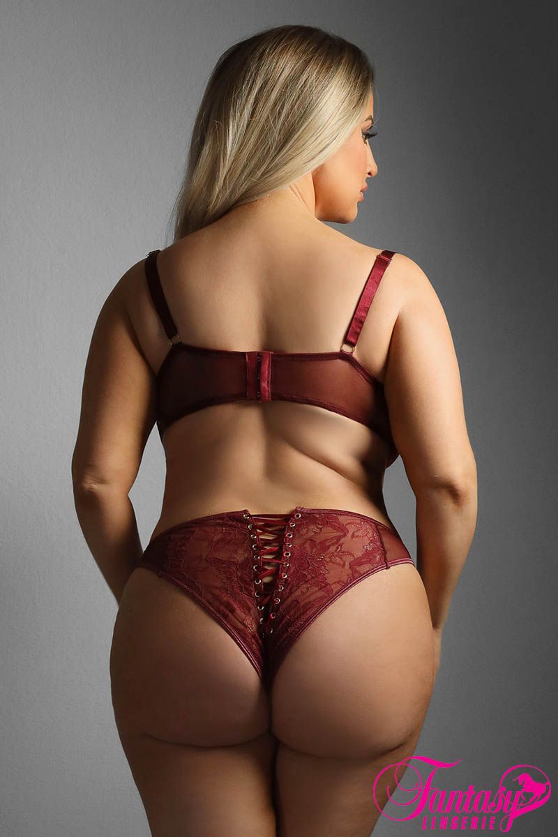 Picture of Lingerie, Multi Piece, Lace-Up 2Pc, Burgundy, L/XL, -FAEG2403