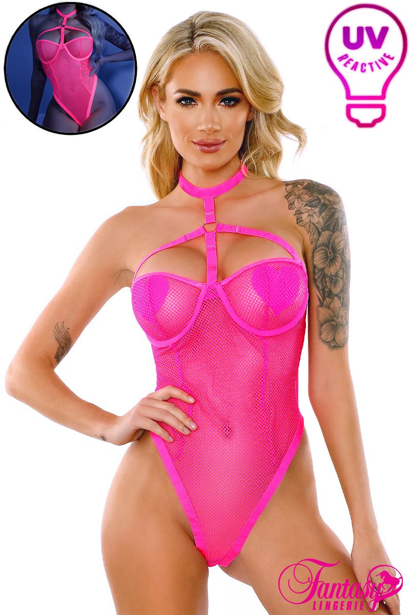 Picture of Lingerie, Teddy, Glow Teddy, Neon Pink, L/XL, -FAGL2103