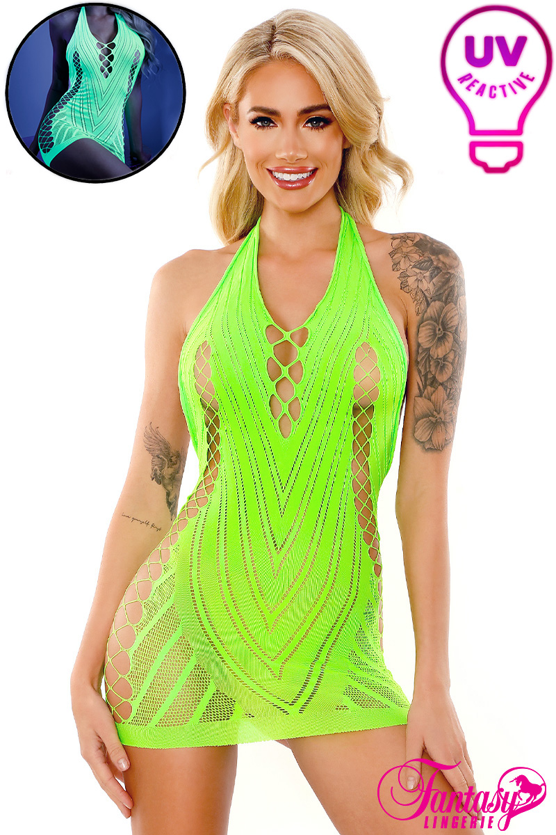 Picture of Lingerie, Babydoll-Chemise, Glow Chemise, Neon Green, O/S, -FAGL2108