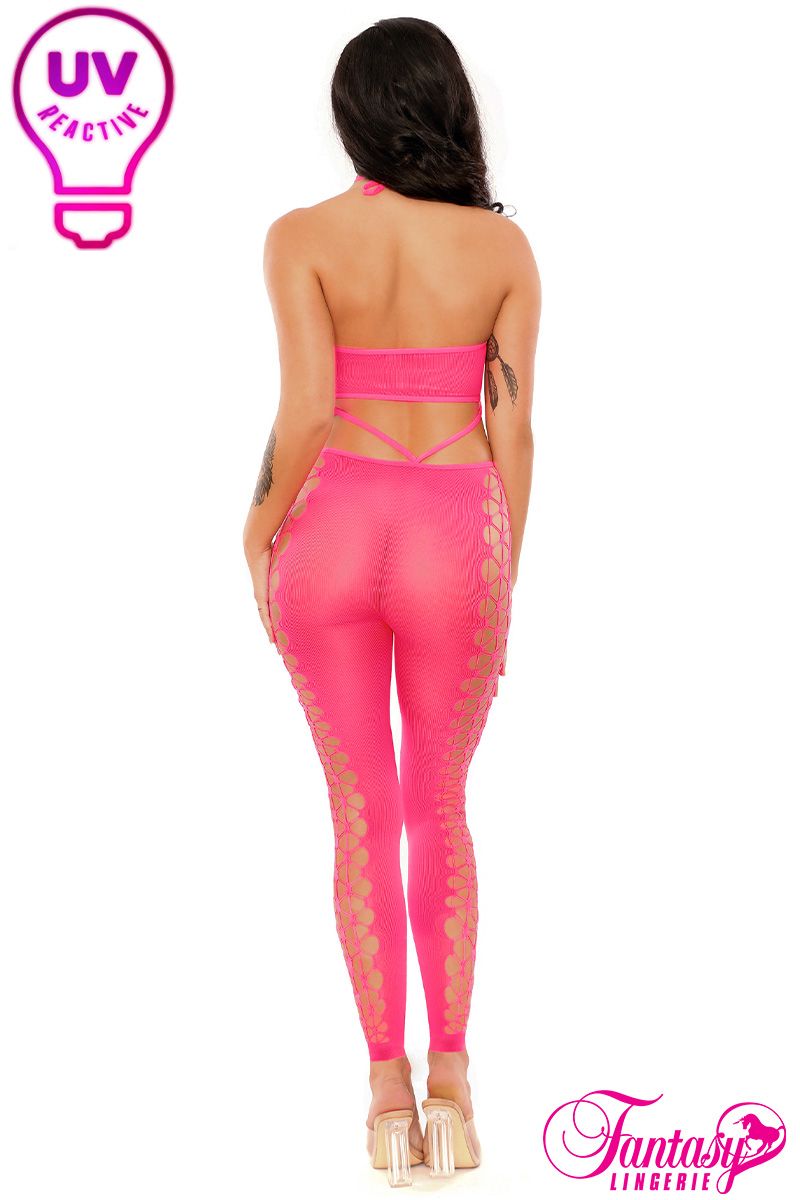 Picture of Lingerie, Bodystocking, 2Pc Glow Set, Neon Pink, O/S, -FAGL2109