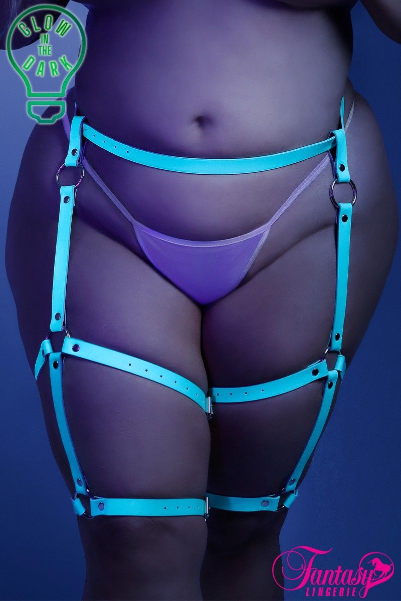 Picture of Lingerie, Garterbelts, Glow Leg Harness, Light Blue, O/S, -FAGL2115