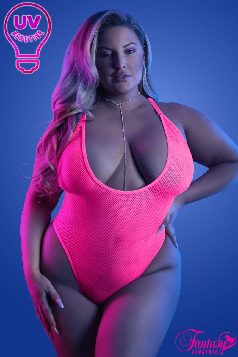 Picture of Lingerie, Teddy, Uv Reactive Net Teddy, Neon Pink, L/XL, -FAGL2123