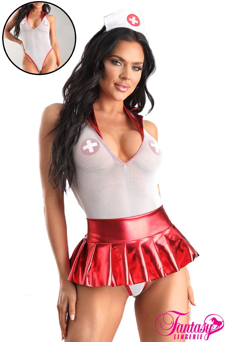 Picture of Lingerie, Bedroom Costume, 4Pc Sexy Nurse Set, As Shown, L/XL, -FAPL2302