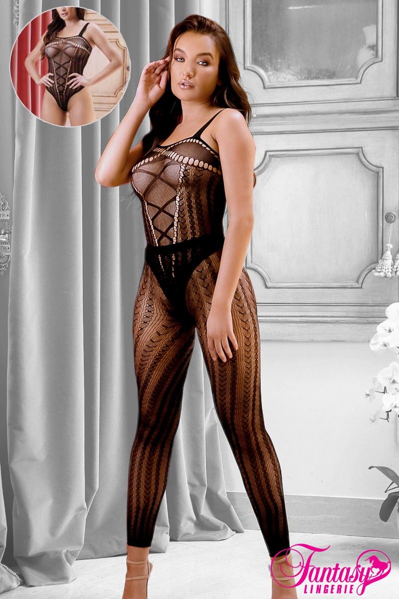 Picture of Lingerie, Bodystocking, 2Pc Bodystocking, Black, O/S, -FASF962