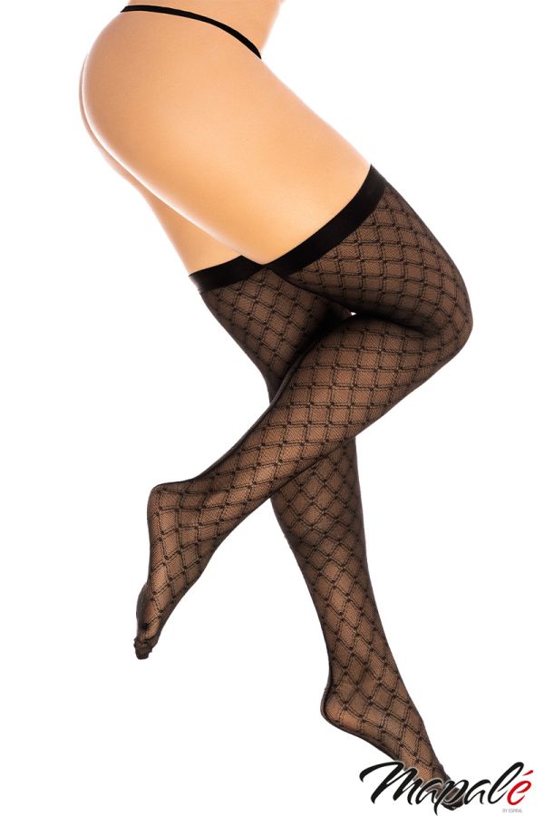 Picture of Hosiery, Thigh Hi, Diamond Mesh Thigh Hi, Black, L/XL, -MA1112