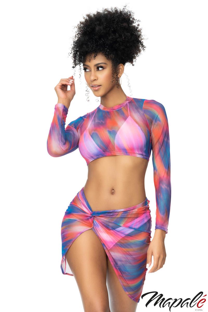 Picture of Clothing, Coverup, 2Pc Mesh Cover Up, Rainbow, L/XL, -MA47010