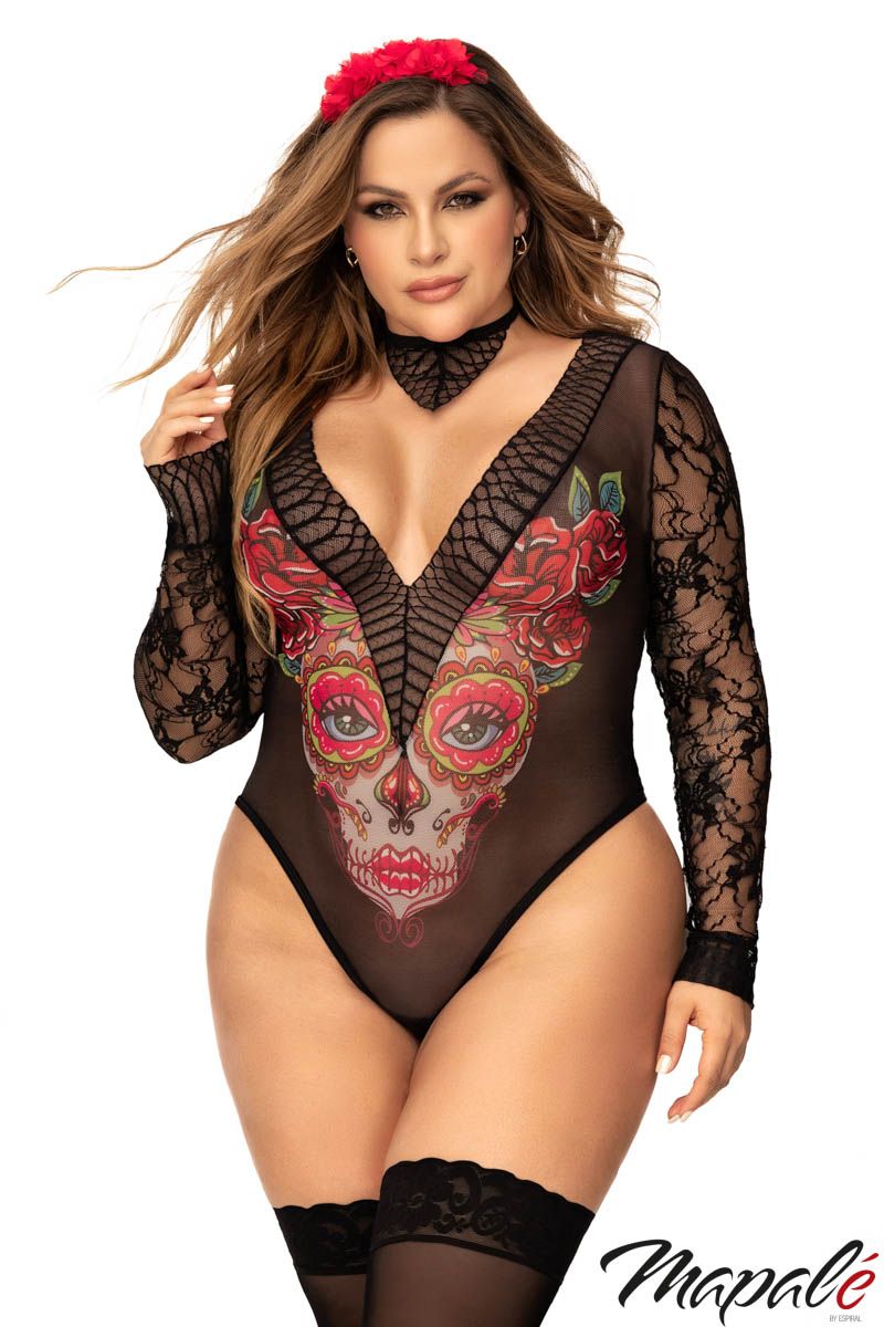 Picture of Lingerie, Bedroom Costume, Sexy Catrina, 3Pc, As Shown, 1X/2X, -MA60008X