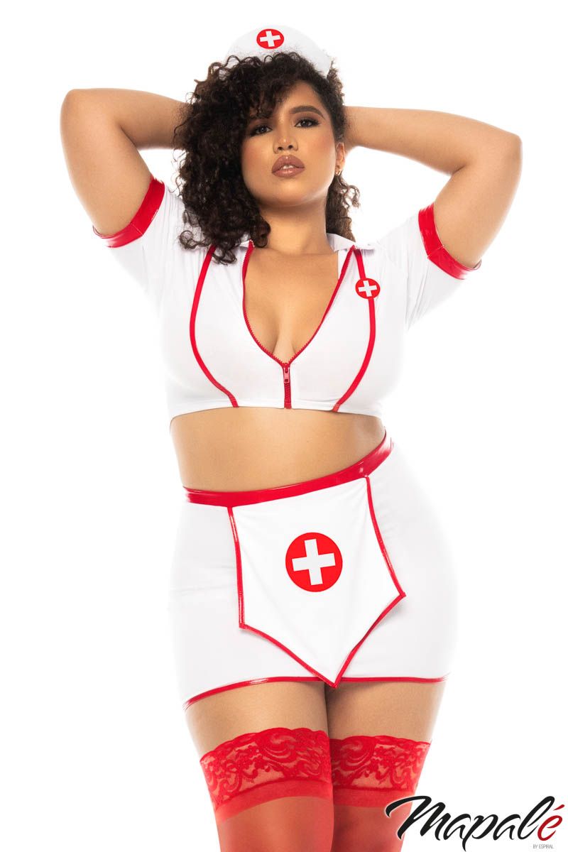 Picture of Lingerie, Bedroom Costume, Nurse, 3Pc, As Shown, 1X/2X, -MA60018X