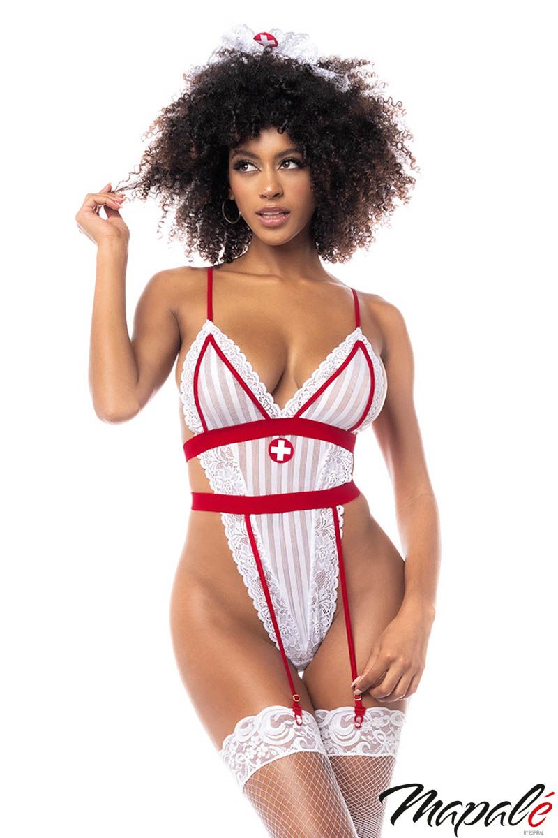 Picture of Lingerie, Bedroom Costume, Nurse, 3Pc, As Shown, L/XL, -MA6486