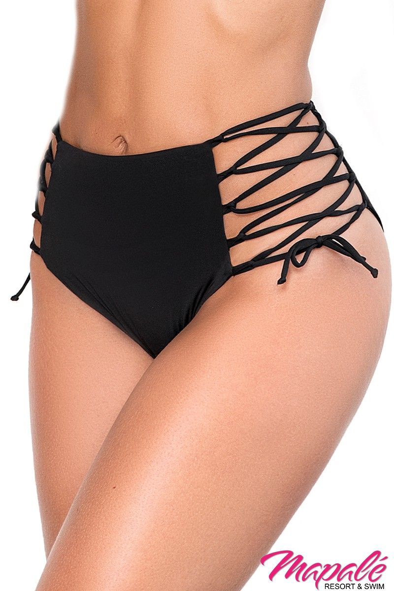 Picture of Swimwear, Swimsuit Bottom, Promo50-Lace-Up Sides Bottom, Black, M/L, -MA6649