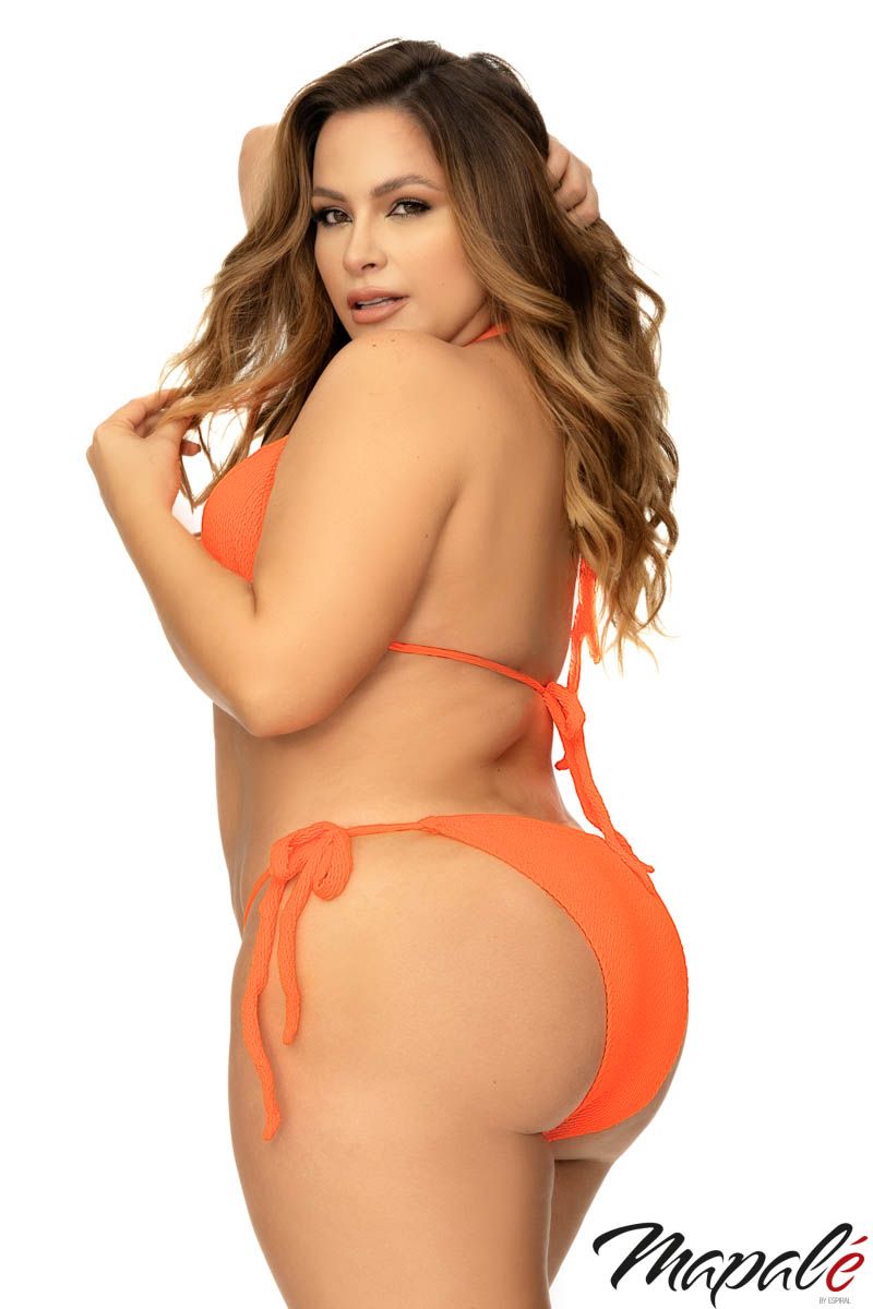 Picture of Swimwear, Swimsuit Multi Piece, Ribbed 2Pc, Orange, 1X/2X, -MA67060X