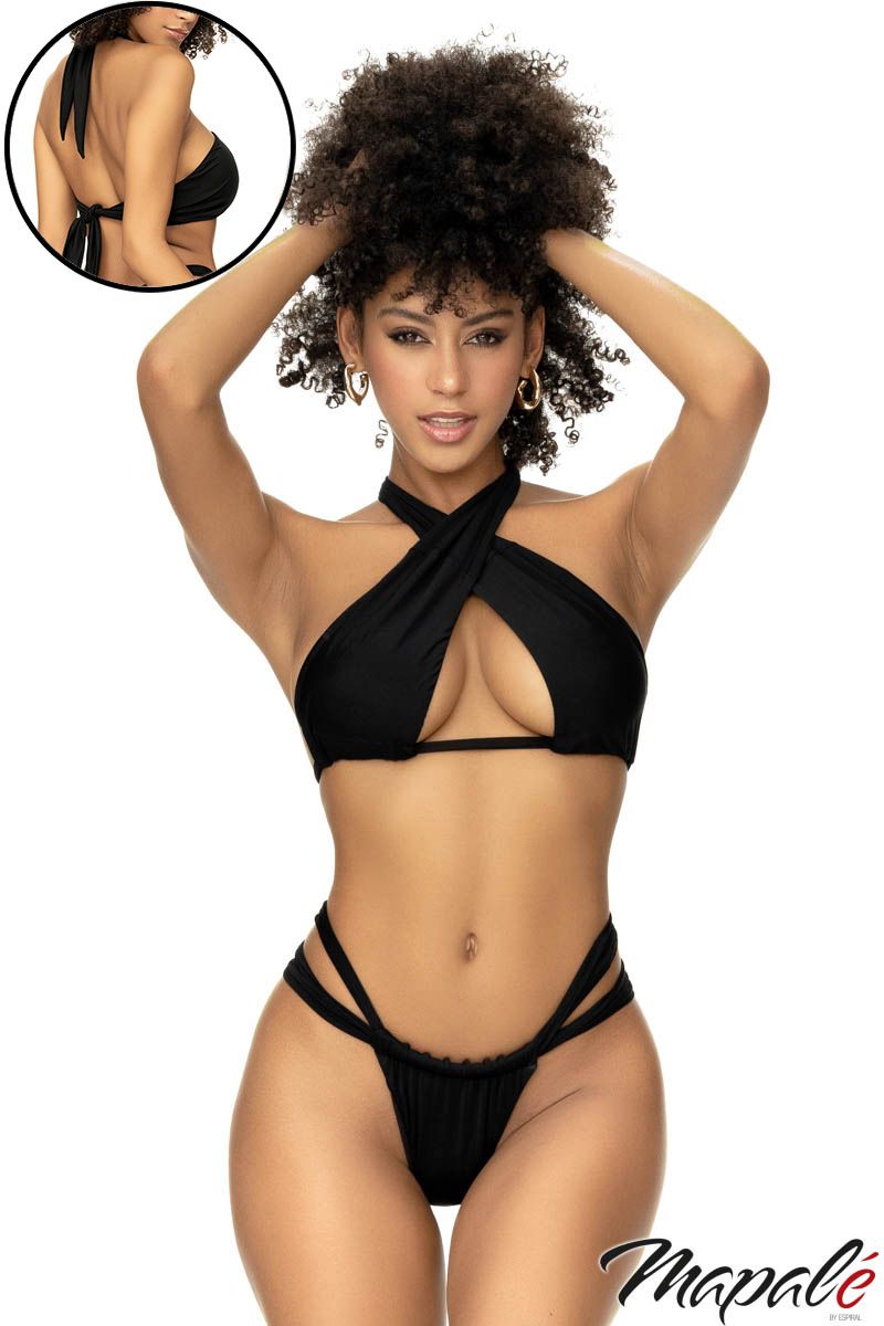 Picture of Swimwear, Swimsuit Multi Piece, Multiway Top 2Pc, Black, L/XL, -MA67069