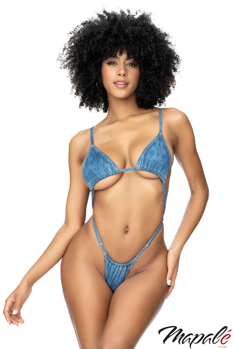 Picture of Swimwear, Swimsuit One Piece, Denim Monokini, Denim, L/XL, -MA67077