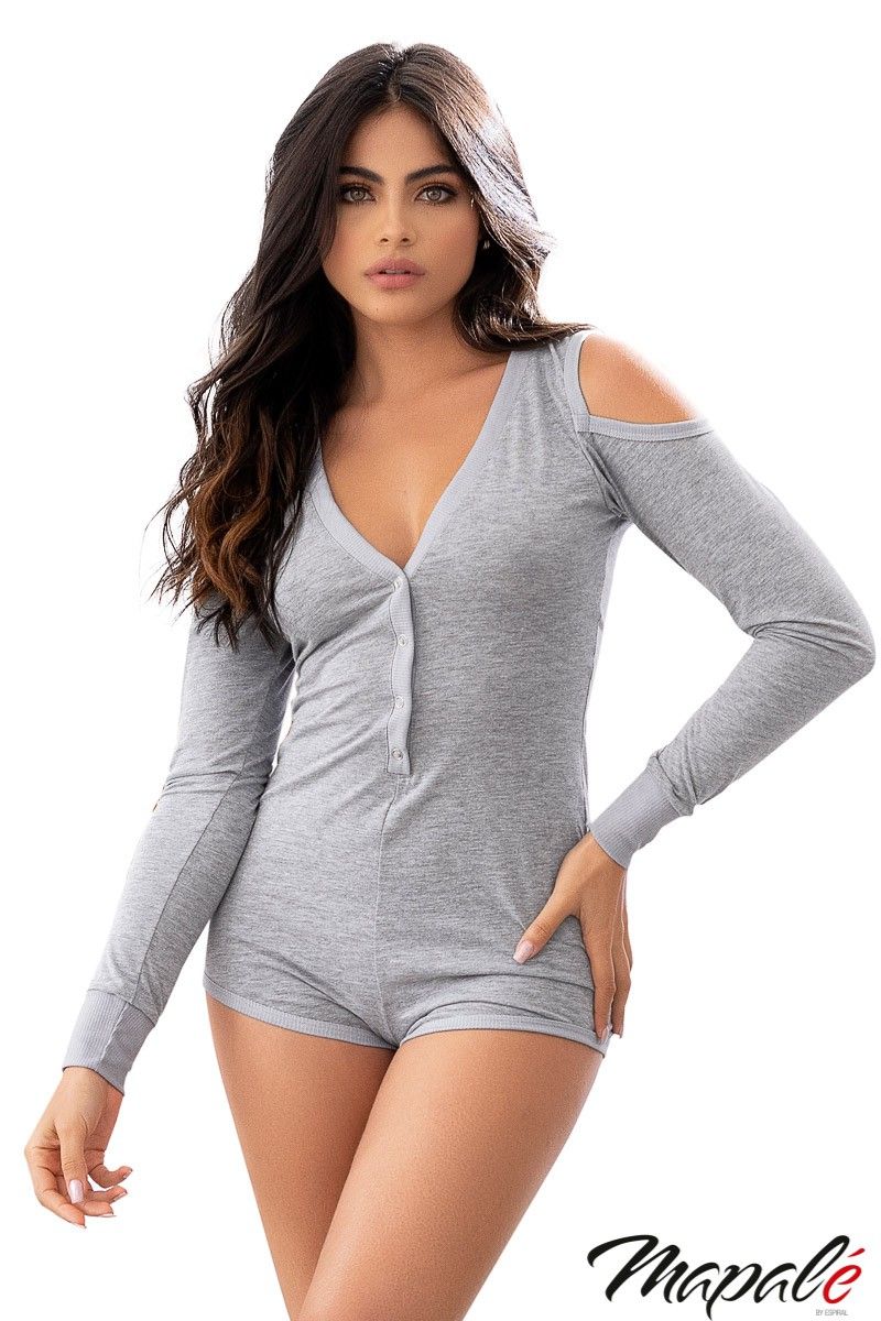 Picture of Clothing, Romper, Promo40-Back Flap Romper, Grey, L, -MA7392