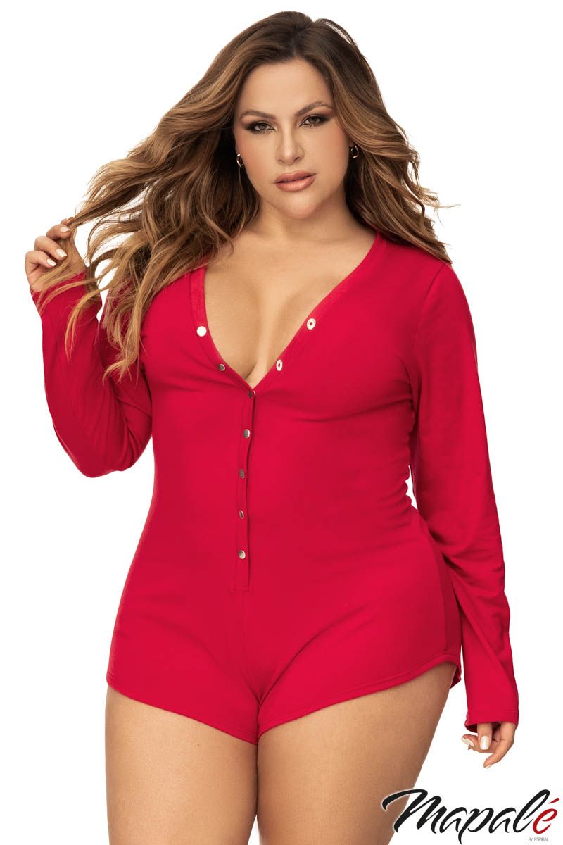 Picture of Clothing, Romper, Long-Sleeve Romper, Red, 1X/2X, -MA7537X