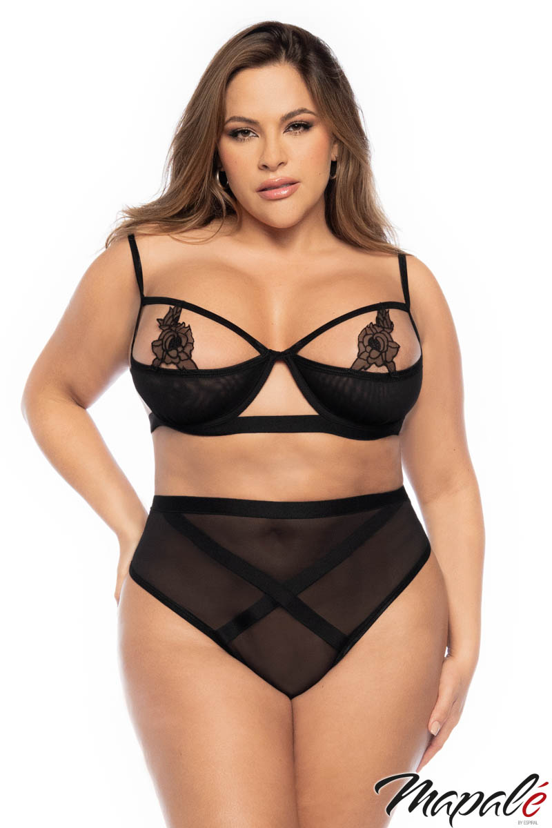 Picture of Lingerie, Multi Piece, Venice Rose 2Pc, Black, 1X/2X, -MA8784X