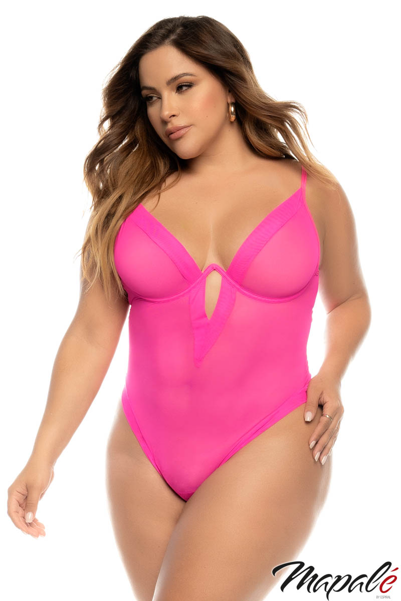 Picture of Lingerie, Teddy, Monowire Teddy, Hot Pink, 1X/2X, -MA8832X