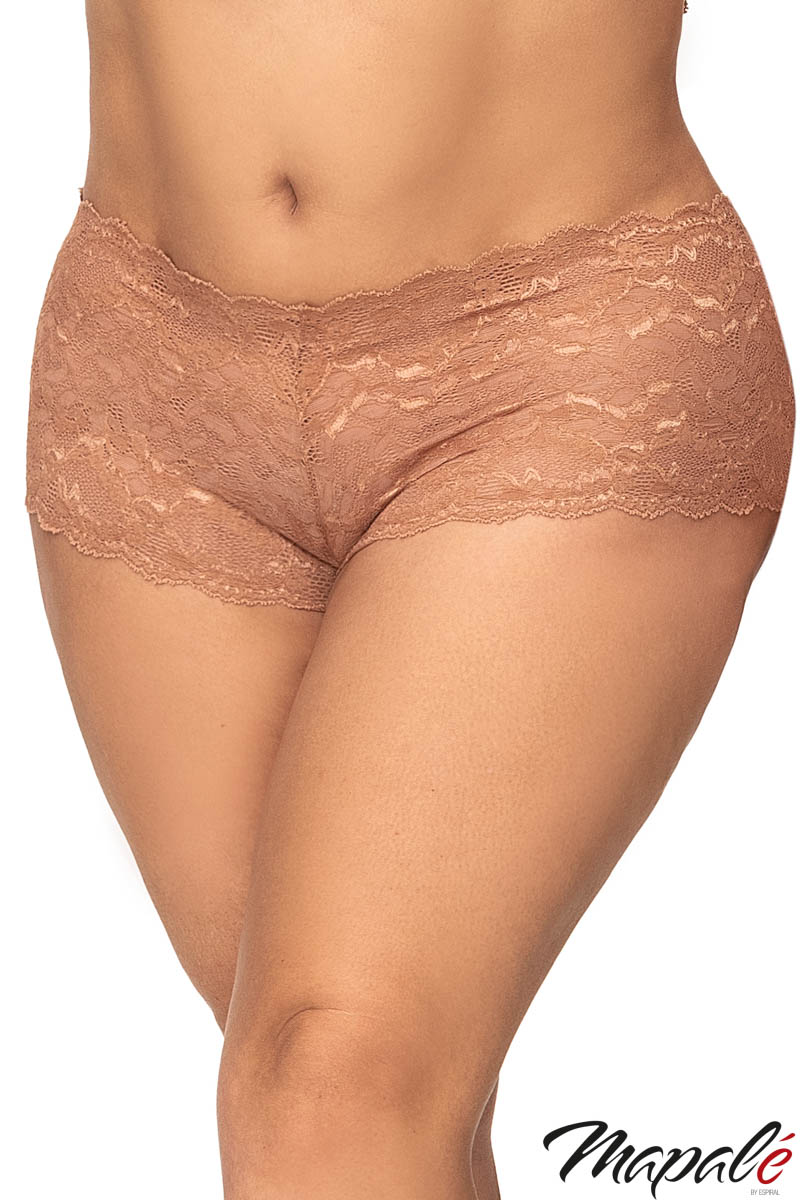 Picture of Lingerie, Panty, Lace Boyshort, Taupe, 1X/2X, -MA90X