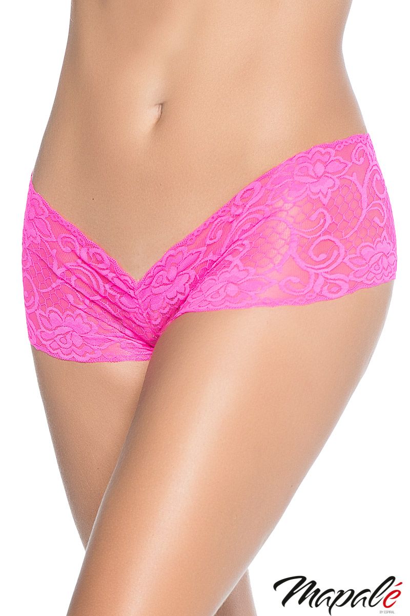 Picture of Lingerie, Panty, Low Rise Lace Boyshort, Hot Pink, L, -MA98