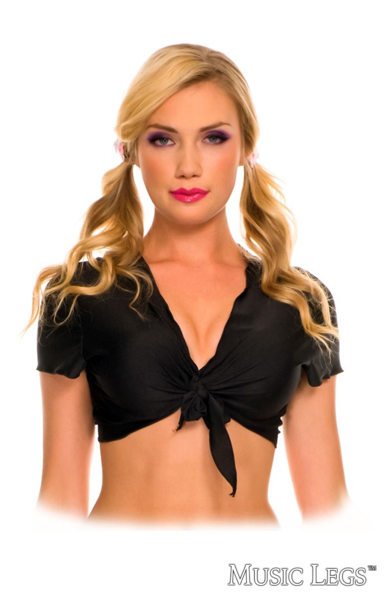 Picture of Lingerie, Bedroom Costume, Tie Front Top, Black, S/M, -ML25076